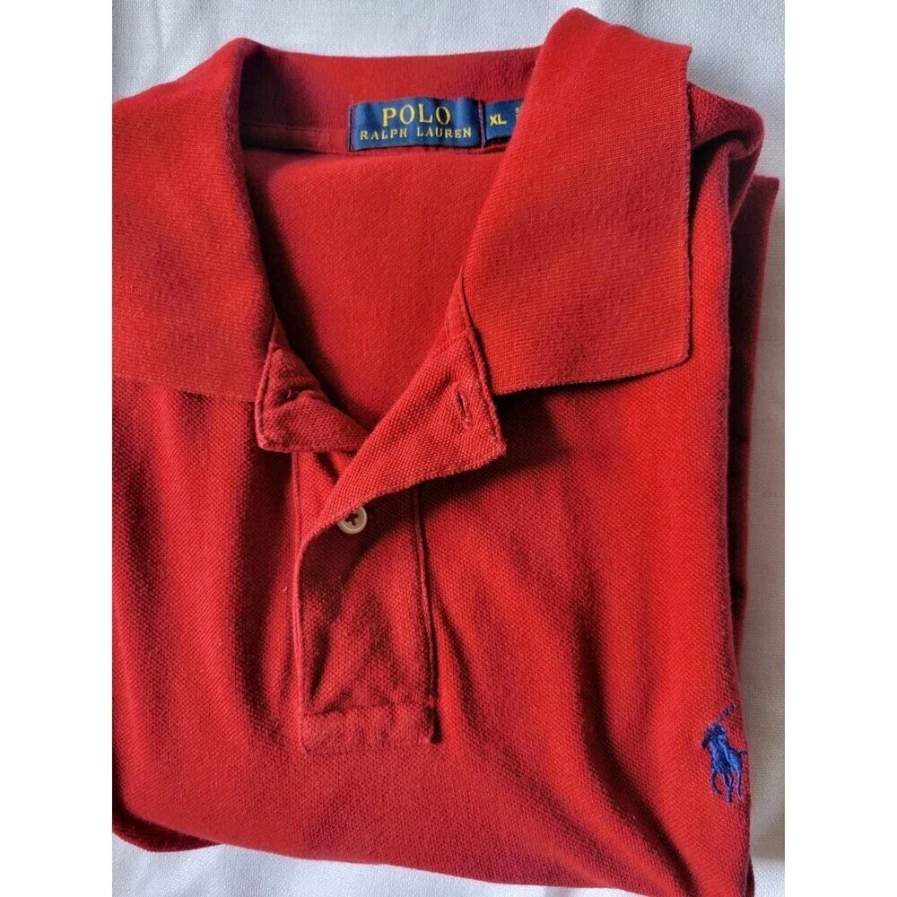 Polo Ralph Lauren Casual Collared Short Sleeve Polo Shirt Mens Size XL Red